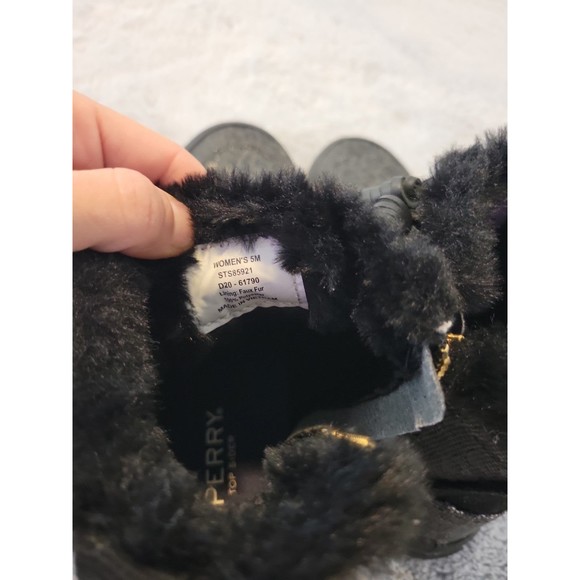 *Like New*Sperry Animal Print fur lined sneakers in women's size 5 - Picture 8 of 8